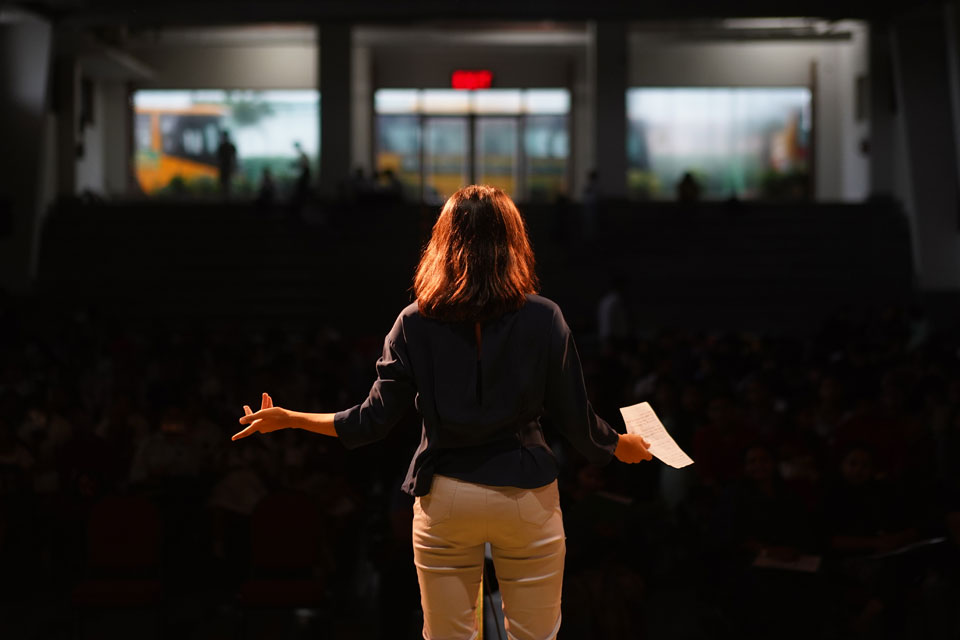 girl standing backview